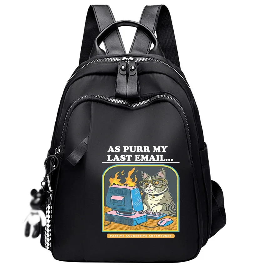 

Дорожная сумка на два плеча с принтом «Кот, играющий в компьютерные игры», модный школьный рюкзак, женский многофункциональный рюкзак большой вместимости