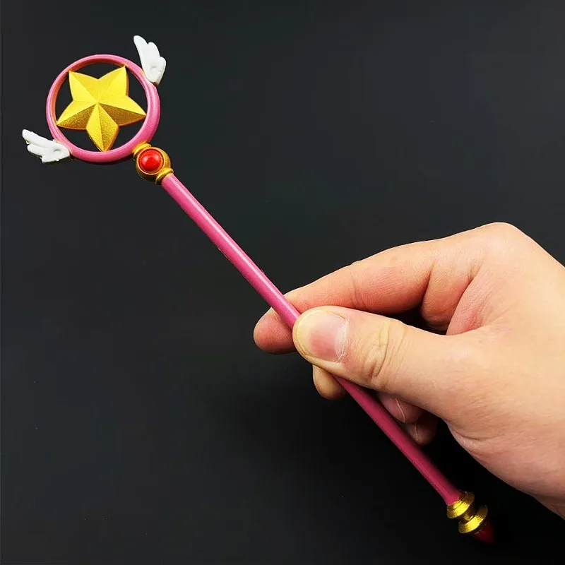 22cm/8.66in cardcaptor sakura varinha mágica menina bonito pássaro cabeça estrela sonho anime periferia prop ornamentos coleção presente de mesa