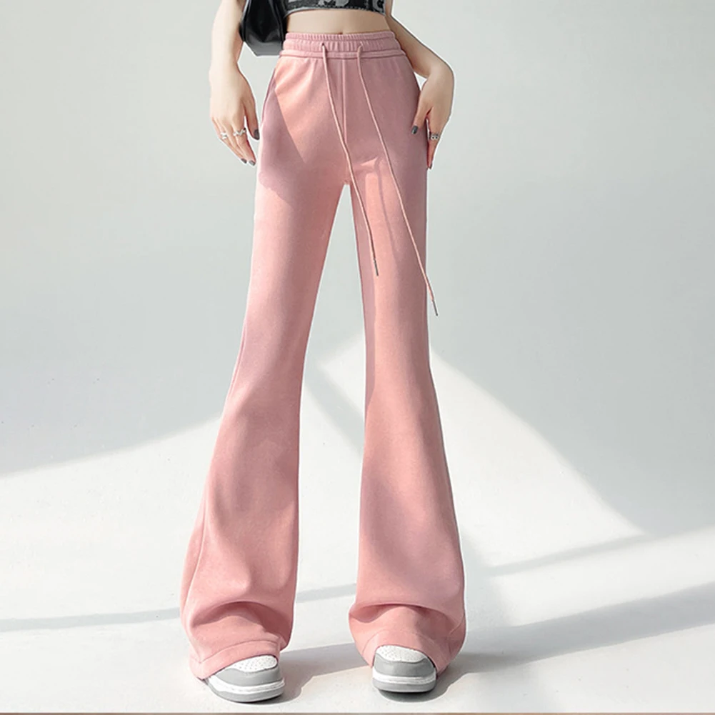 Pantalones acampanados de moda para mujer, pantalones casuales, pantalones básicos de moda, pantalones casuales de pierna ancha, pantalones casuales para todas las estaciones