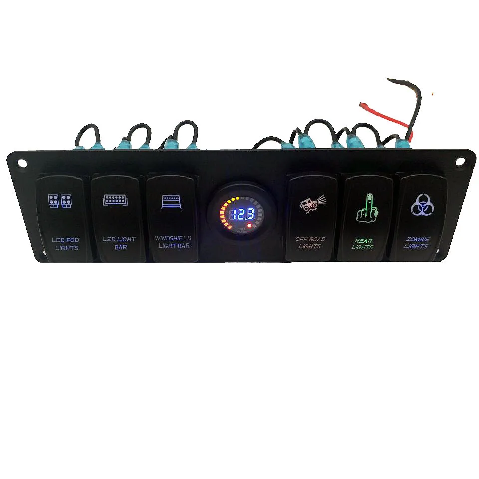 Foreign trade explosion RV on-board control system combination Color screen voltmeter digital display 6-way ship-type switch com