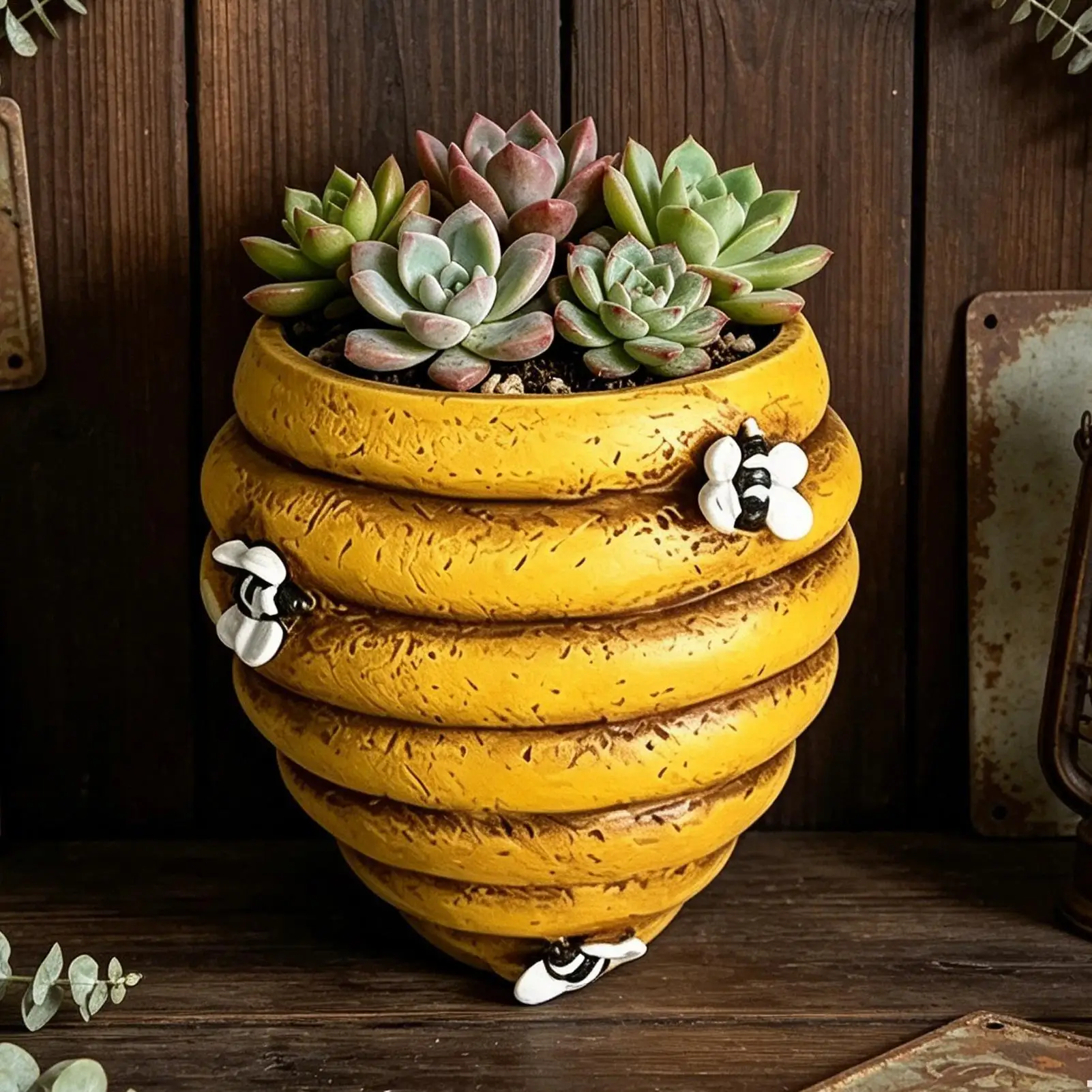 

Wall Planter Beehive Geometric Design Vase Wall Mounted Plant Holder for Living Room Kitchen Apartment Workplace Garden Balcony