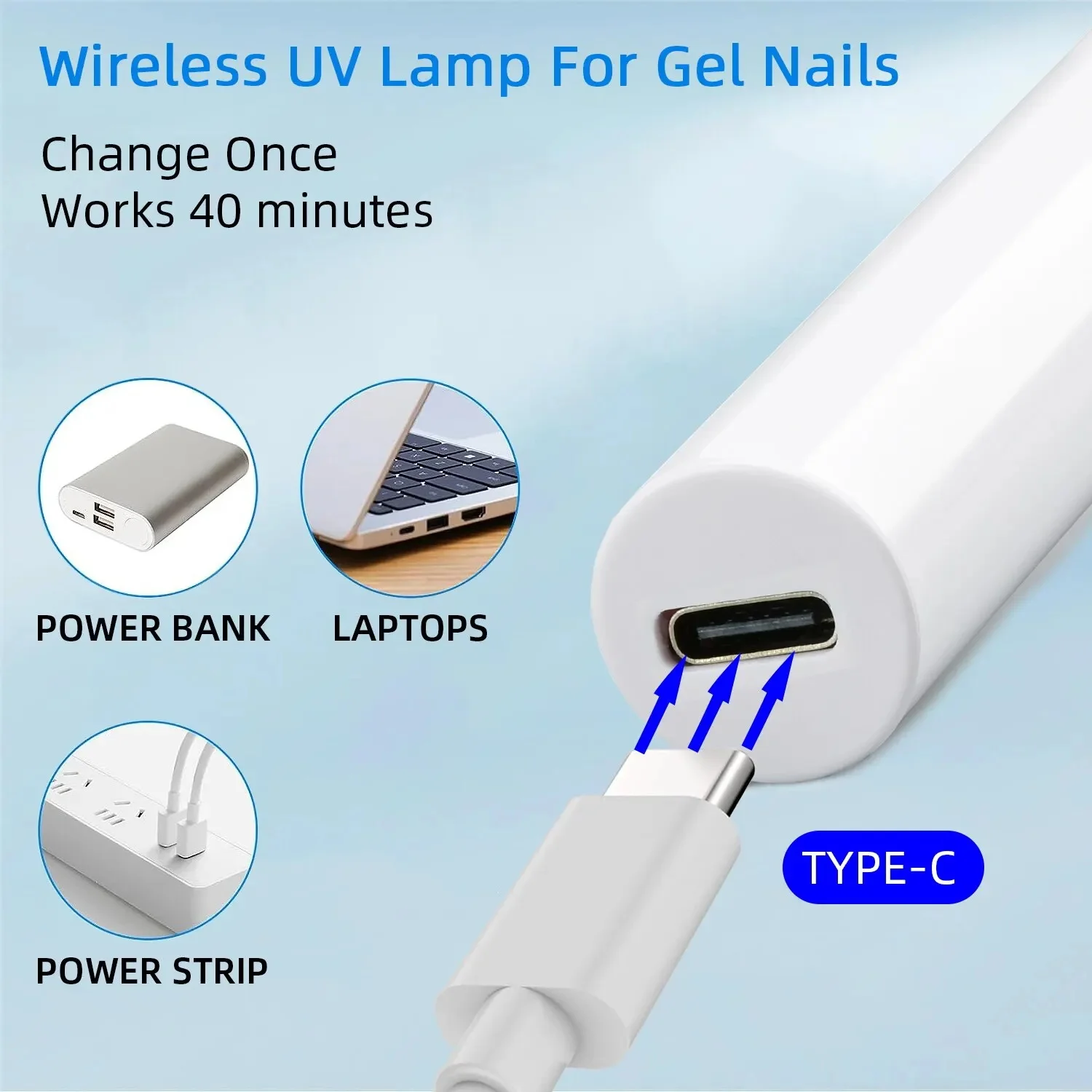 Convenient Rechargeable Nail Dryer UV LED Handheld Lamp Fast Curing All Gel Polish Mini Manicure Tool USB Portable Ligh view 3