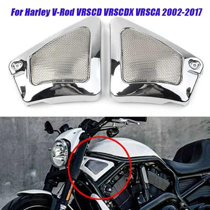 1Pair L&R Front Frame Neck Side Cover Guard For  V-Rod VRSCD VRSCDX VRSCA 2002-2017