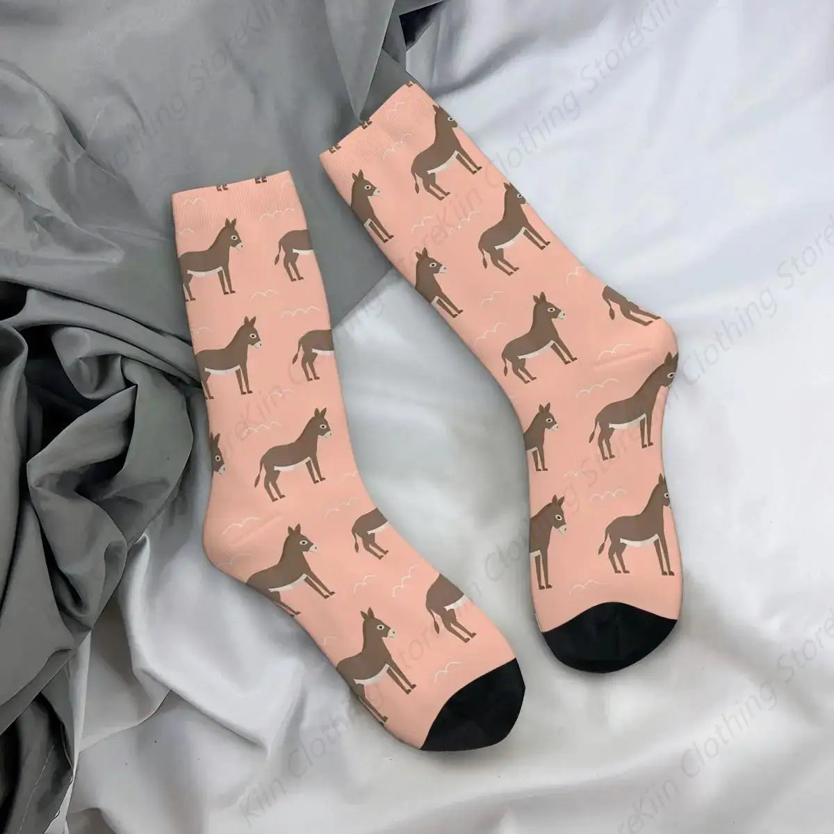 Donkeys All Around Socken Harajuku Hochwertige Strümpfe Ganzjahres-Langsocken Zubehör für Unisex-Geschenke