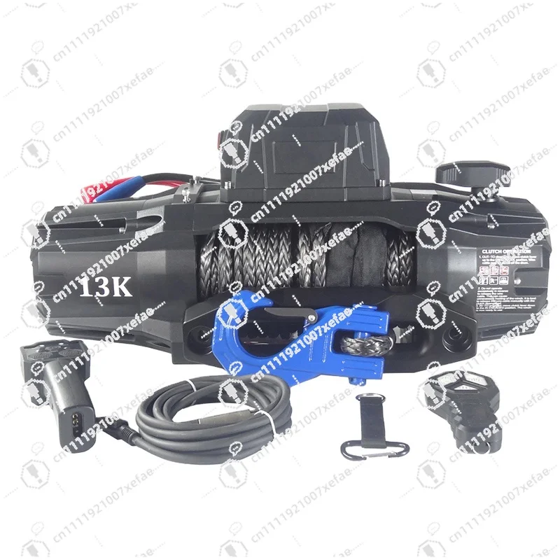 

Электрическая лебедка для бездорожья, 12-вольтовая, 12 000 фунтов тяги, сверхмощная, с 4-дюймовым полиэстеровым ремнем