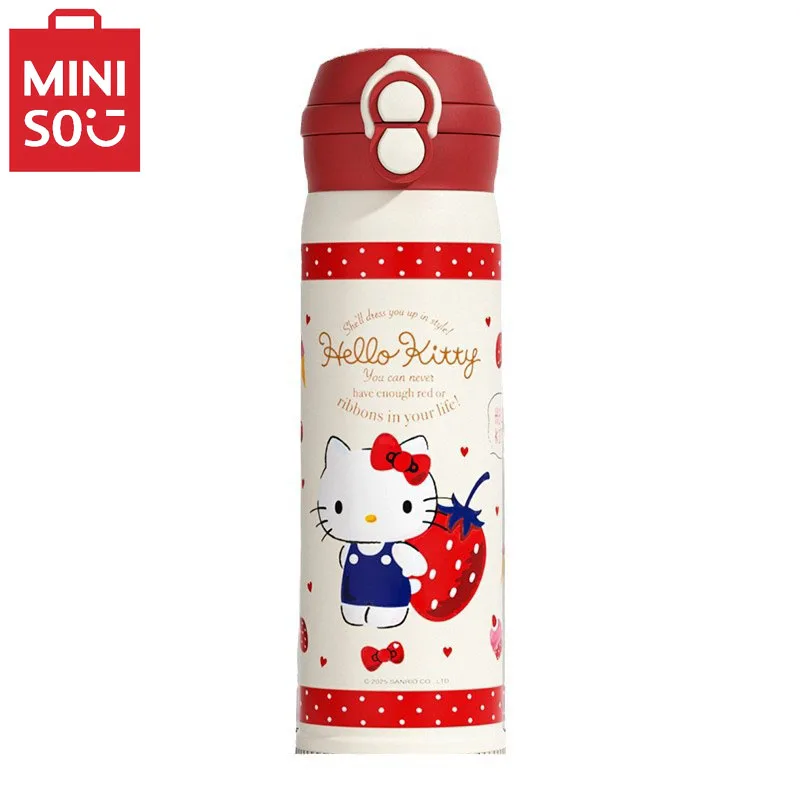 

MINISO Sanrio Series Cartoon Cute Melody Vacuum Cup 316 Stainless Steel Double Drinking Cup Children'S Straw Water Cup 480ml