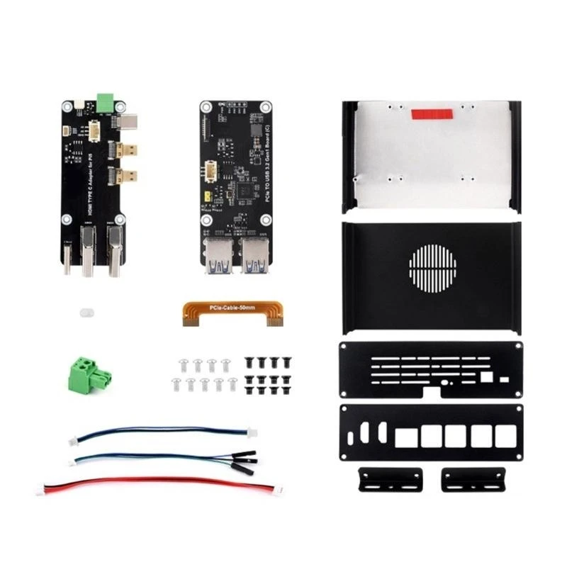 

F3KE Metal Case with Integrated PCIE Expansion Board Optional For RPi 5 Easy Cable Management