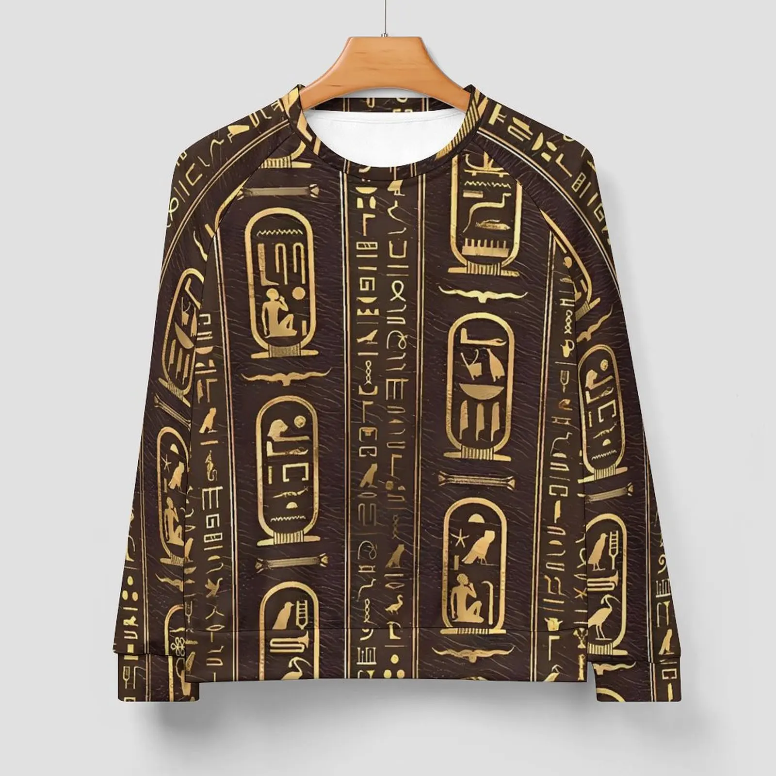 Ancient Egyptian Art Gold Casual Sweatshirts  Harajuku O Neck Hoodies Winter Long Sleeve Street Wear Oversized Hoodie Gift Idea