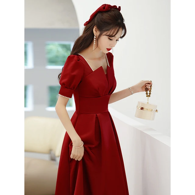 Wine colored short dresses hotsell