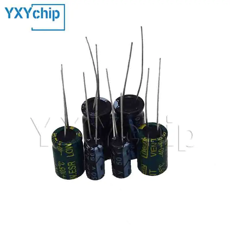 100V 160V ตัวเก็บประจุอลูมิเนียมอิเล็กโทรลีติค 1uF 2.2uF 3.3uF 4.7uF 10uF 22uF 33uF 47uF 68uF 100uF 150uF 220uF 330uF 470uF 680uF