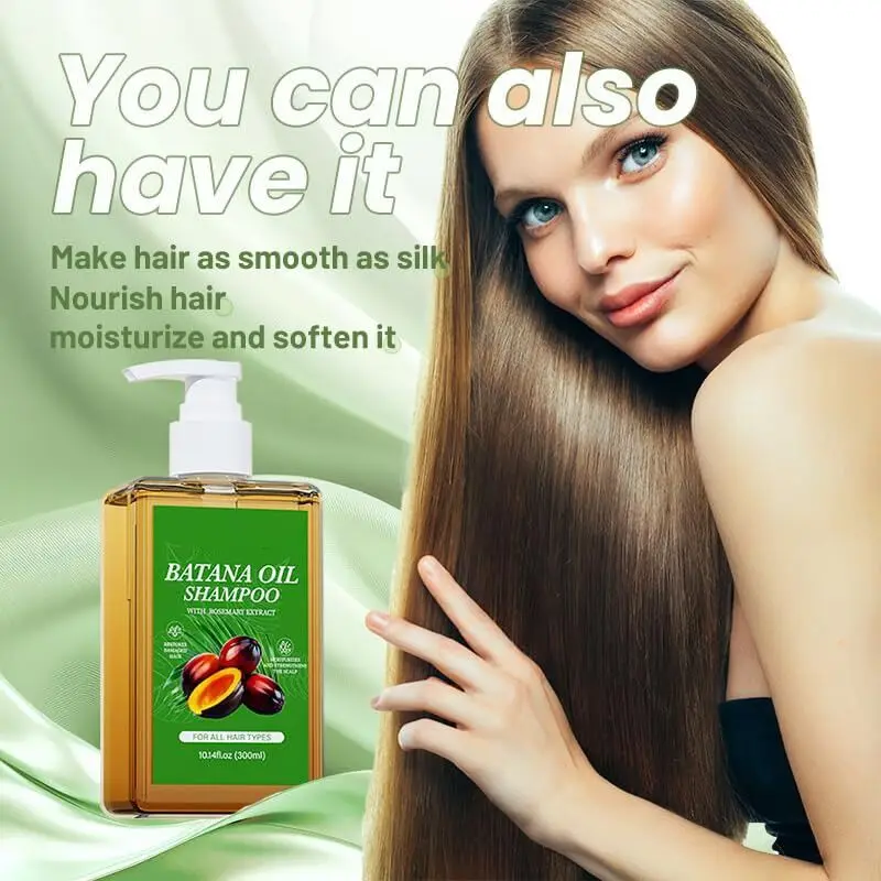 300ML Batana Oil Shampoo Nourishing Hair Growth Strengthens Restore Damaged Split Hair Scalp Cleansing Dandruff Control Care
