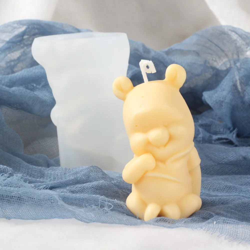 3D Cute Winnie Silicone Mold Handmade Soy Wax Candle Mould Handmade Chocolate Cake Mould Home Decor