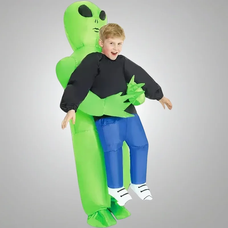 

Inflatable Alien Carrying Human Costume Funny Spooky Prank Outfit For Adults Teens Halloween Party Cosplay Scary Office Gag Gift