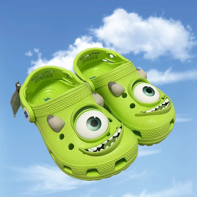 

Monsters Inc. Mike Wazowski Parent-Child Clog Set - Breathable Hole-Punch Sandals With Closed Toe Pixar Beach Shoes