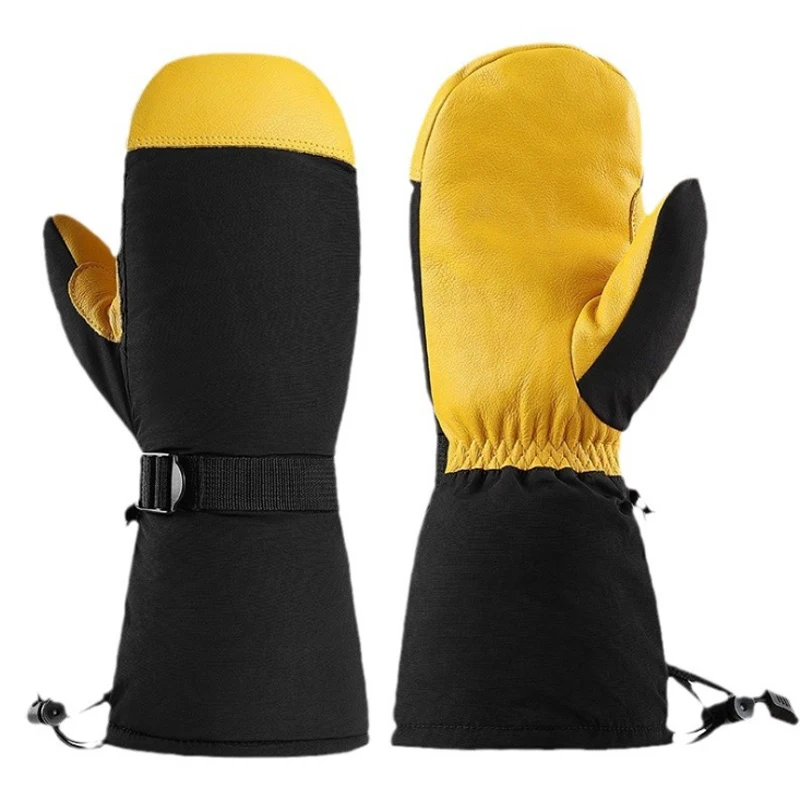 

Термохлопковые лыжные перчатки 3M, водонепроницаемые, натуральная кожа, нескользящие, износостойкие, теплые перчатки