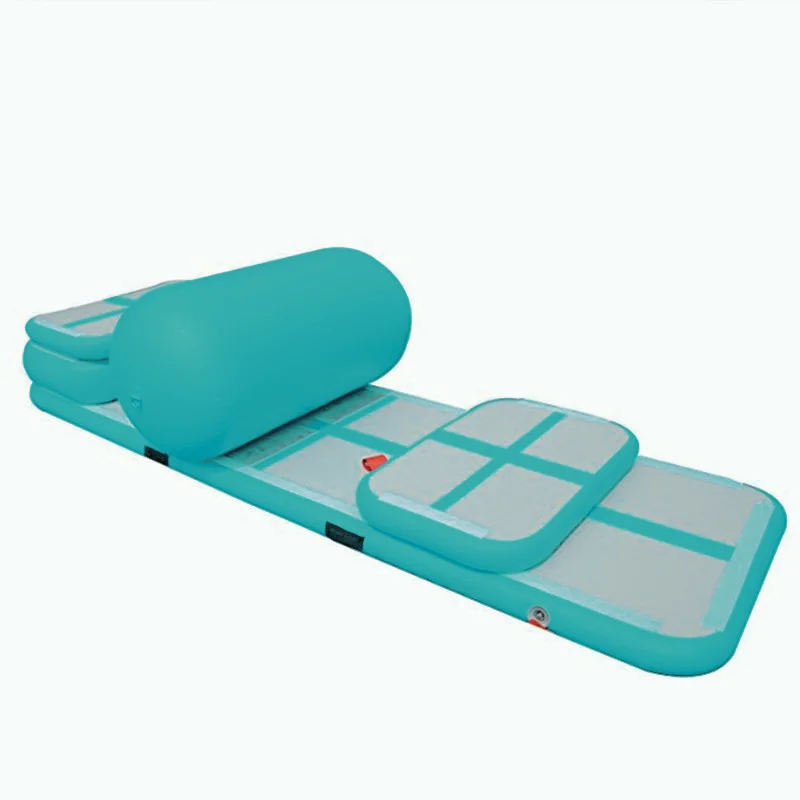 Trampolín gimnástico profesional de 2m y 4m, pista de gimnasia, esteras plegables inflables para gimnasio, venta al por mayor, rollo de Pu, estera de aire de menta de 8M