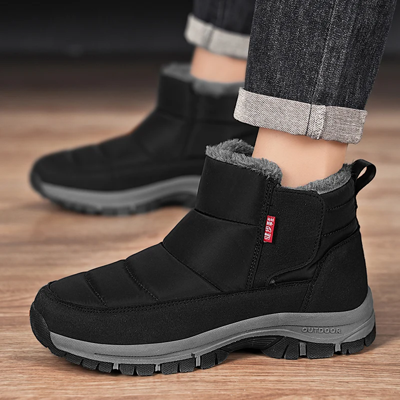 

Winter men boots are warm waterproof non slip thick walking bootsoutdoor fashion work shoes for men aged platform boots men