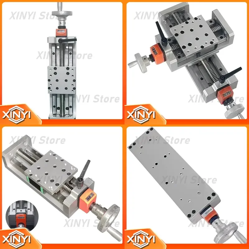 XY Axis Slide Module T Type Screw Tr1804 Lifting Platform Self Locking Hand Cranked Micro Precision Linear Guide for CNC
