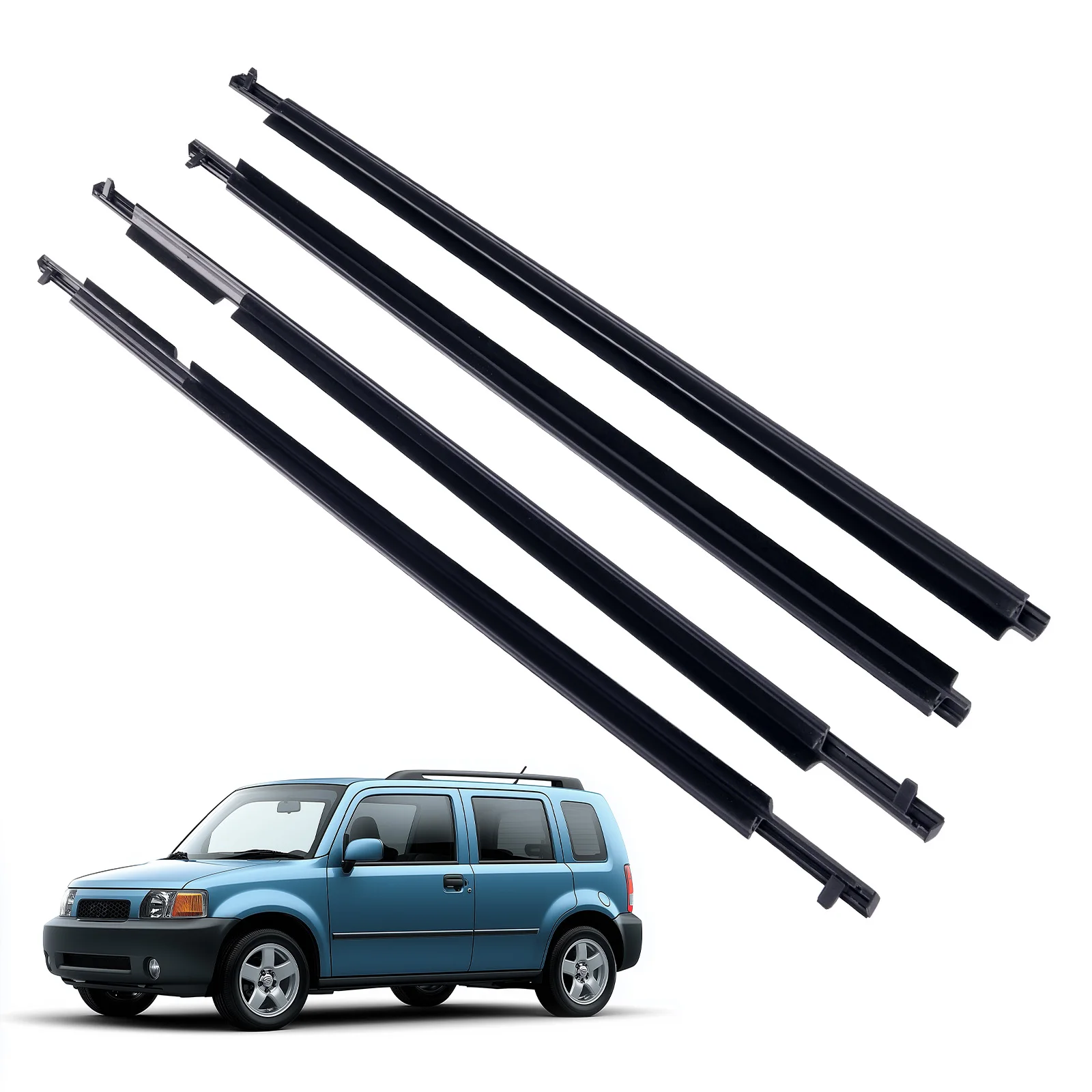 4pcs L&R Window Sweep Felt Trim Seal for Scion xB 2008-2015 75710-12820 75740-12430