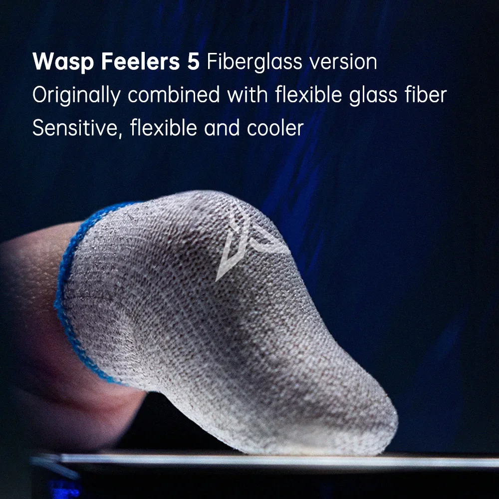 Flydigi Wasp Feelers 5 Sweat-Proof Flexible Glass Fiber Finger Sleeve Mobile Phone Tablet PUBG Game Touch Screen Thumb 4Pcs