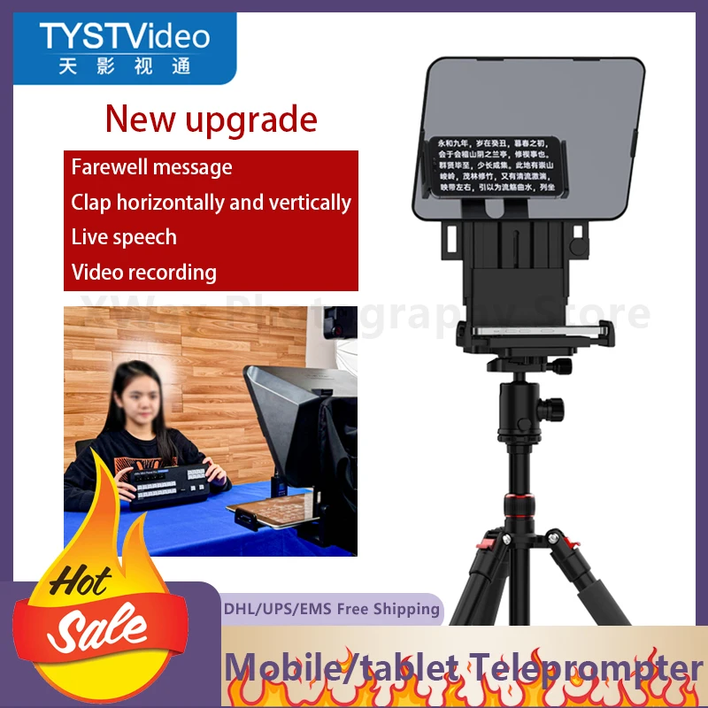 

Tystty Tc350 Mobile Slr Camera Tablet Portable Wireless Bluetooth and App Control Teleprompter for Video Shooting Live Broadcast