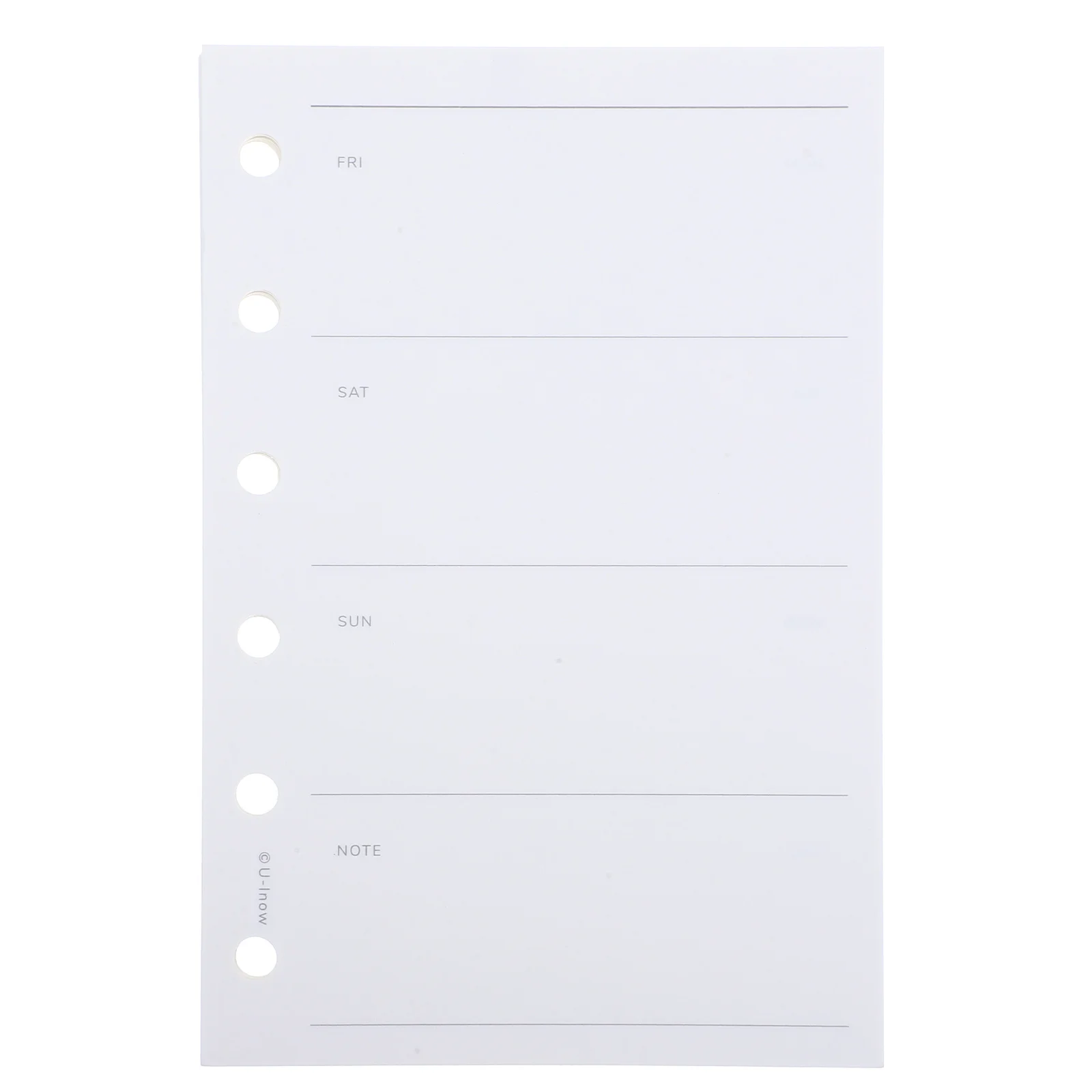 1 Book A7 Lined Refill Paper For Binder Loose Leaf Notebook White Punched Planner Inserts Journal Replacement Pages Ruled Filler