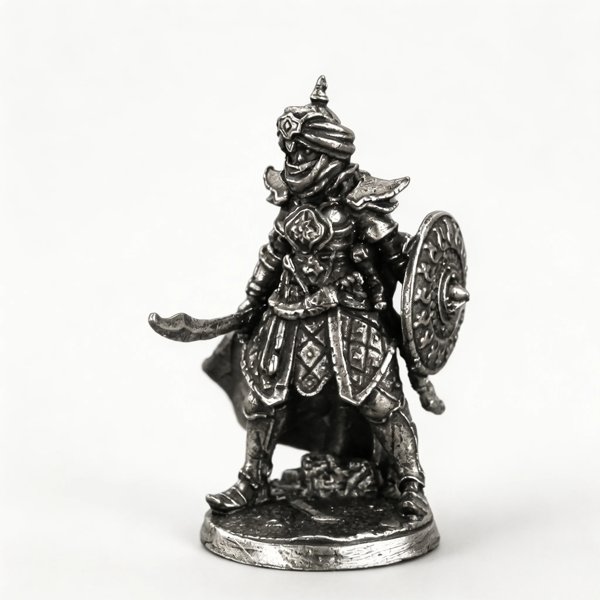 White Copper Metal Arabian Nights Genie Warrior Miniature Figure In Stock Tabletop Game Token Decor Ornament