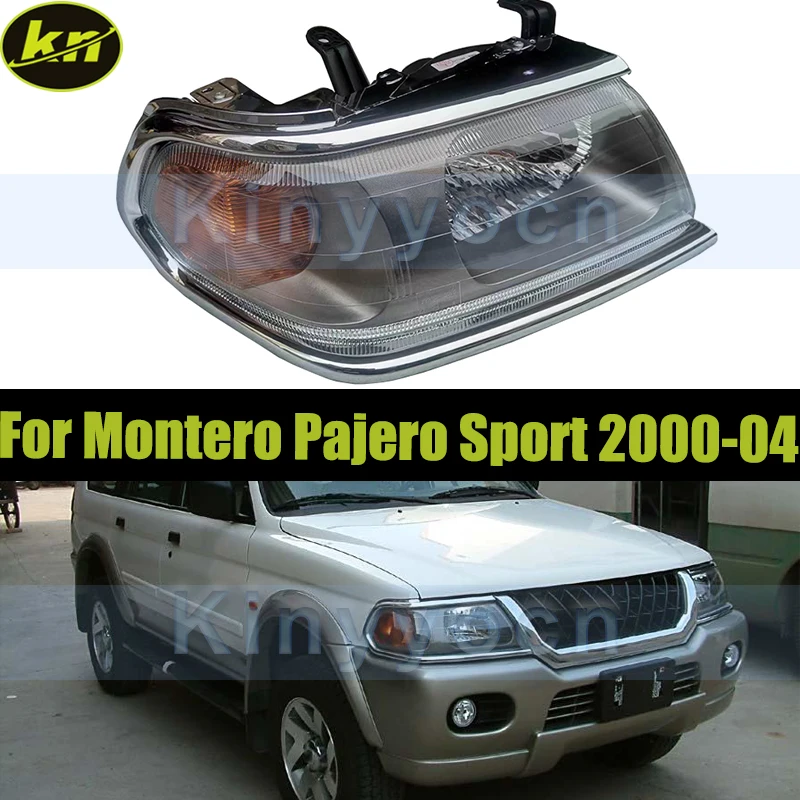 Farol dianteiro cinza para montero pajero sport 2000 2001 2002 2003 2004, farol dianteiro
