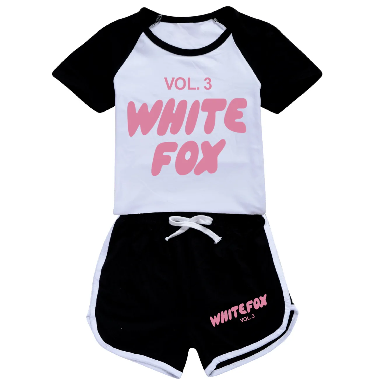 Ubrania dla dzieci Chłopcy Dziewczęta Vol.3 White Fox Letnie zestawy odzieży Kreskówka Kombinezon sportowy TShirt + szorty Dziecięce stroje codzienne Piżamy