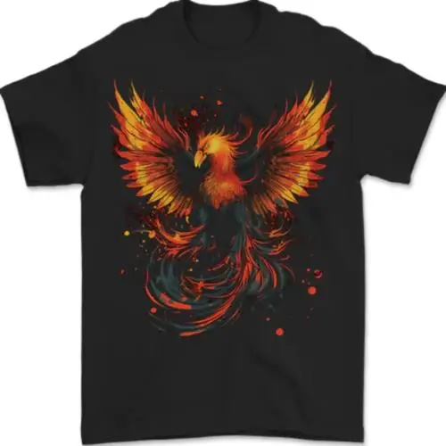 

A Phoenix Rising From the Flames Fantasy Mens T-Shirt 100% Cotton