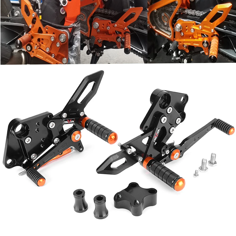 

Motorcycle Adjustable Rear Set Rearsets Footrest For KTM Duke 125 200 250 390 2018 - 2023 2019 2020 2021 2022