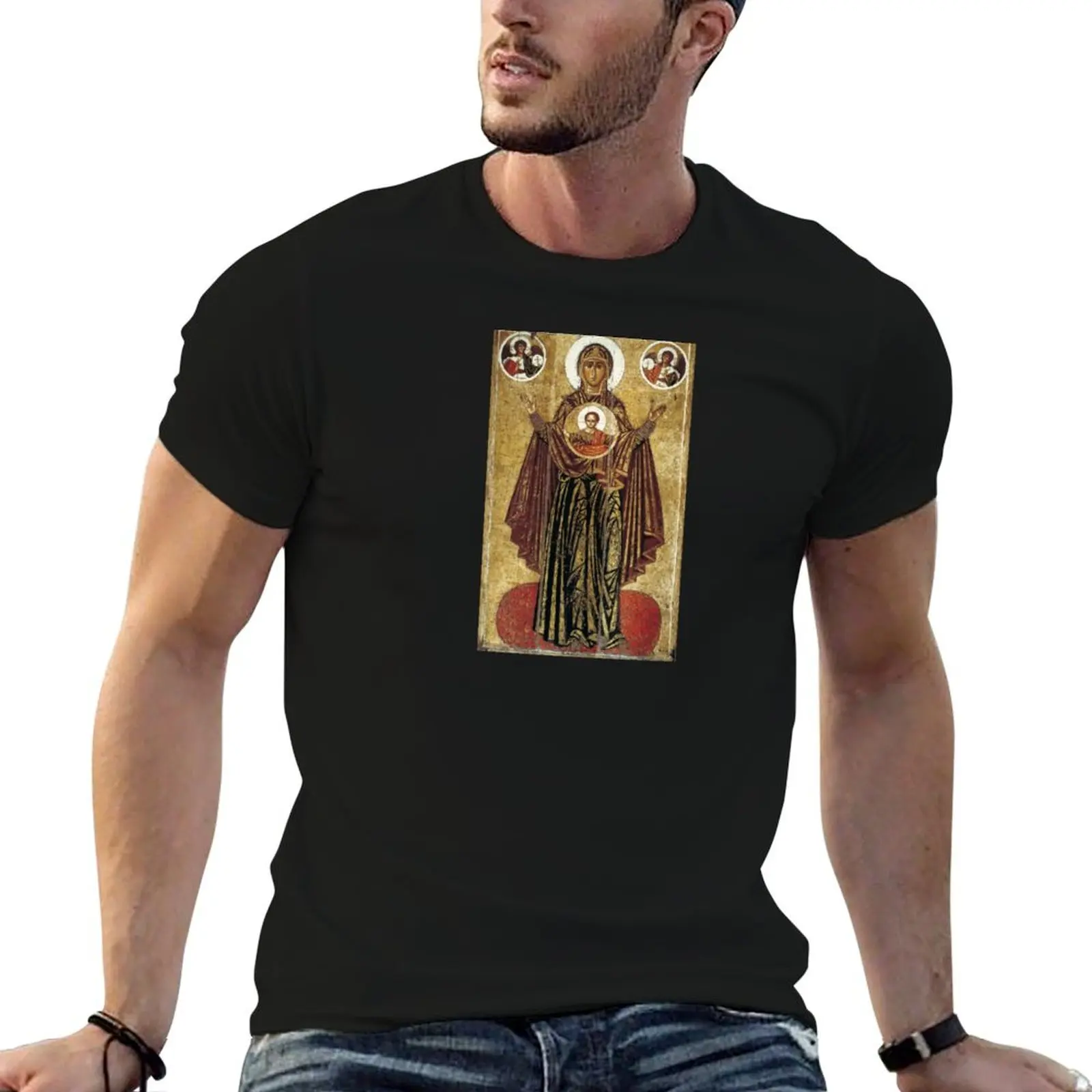 Camiseta grande Panagia do século 13 de Yaroslavl, camisa personalizada de secagem rápida, camisetas vintage, roupas masculinas