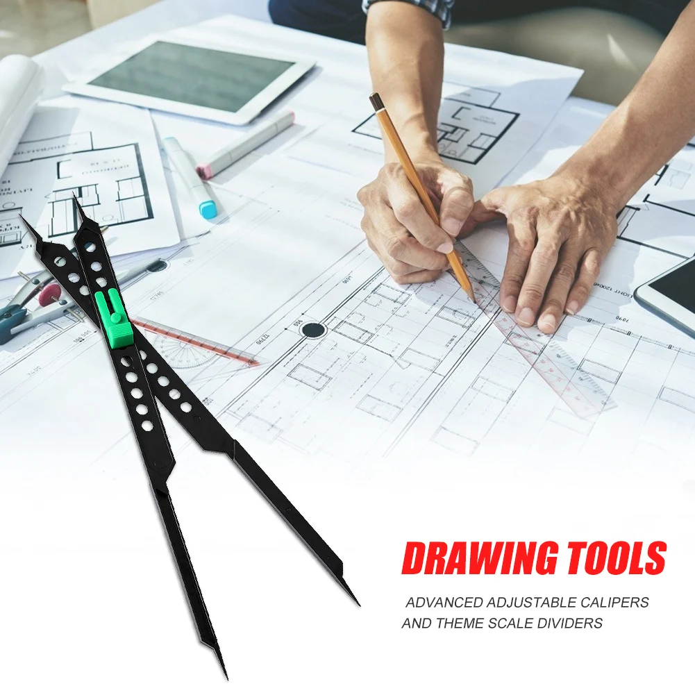 

10 inch Adjustable Plastic Proportional Scale Divider Drawing Tool for Artists