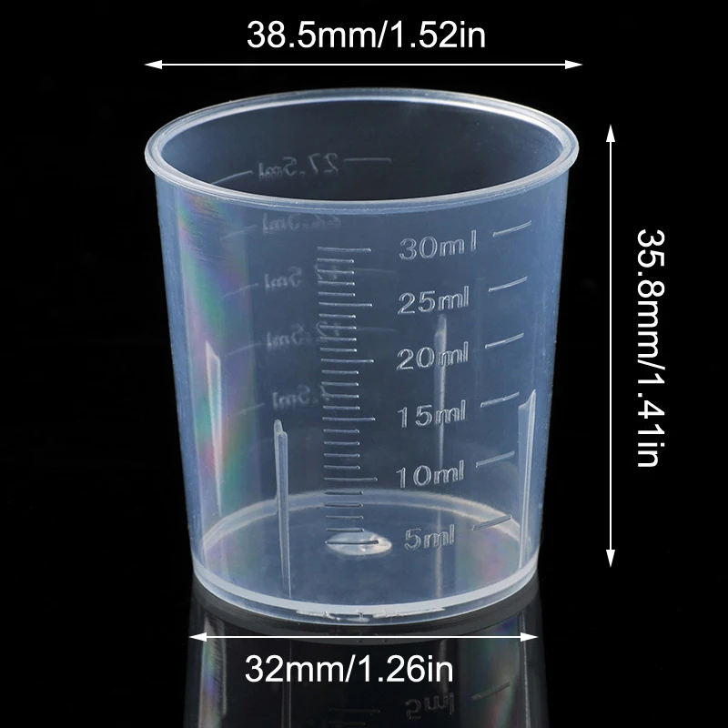 Popular 20 Pcs 30 Ml Plastic Graduated Cups Graduated Cups Transparent Liquid Containers For Kitchen Measuring Tools