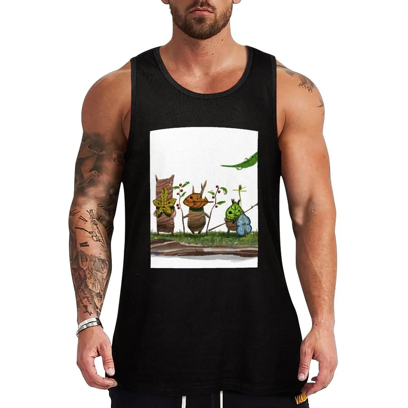 plant spirits Tank Top Summer Print Tank Top Beach Graphic Sleeveless Top