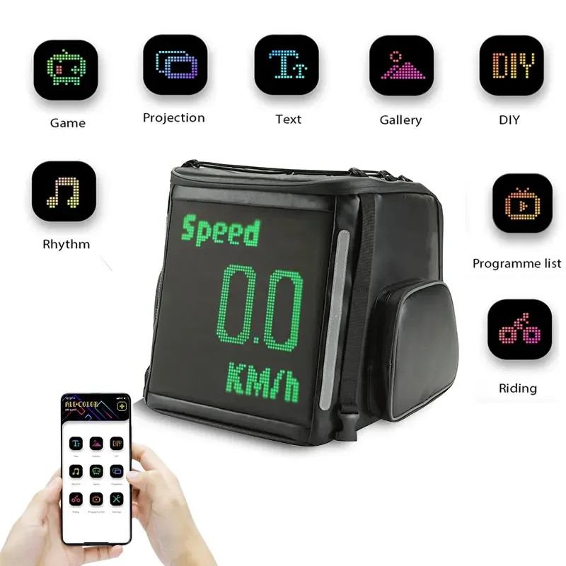 Motorcycle Tail Bags With Led Display Waterproof Smart App Control Motorcycle Tail Boxes For Luggage Rack