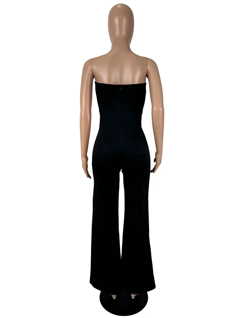 Monos OL elegantes con botones de Metal para mujer, monos de una pieza ajustados con espalda descubierta y sin tirantes, color negro, para fiesta y Club, otoño 2025