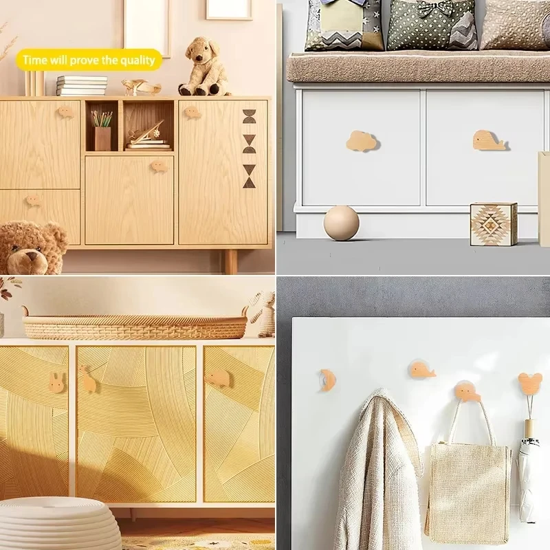 1 قطعة السنانير الخشبية الحيوان لطيف غرفة ديكور هوك جدار المفاتيح خطاف تعليق المعاطف باب المنزل الخشب هوك شماعات اكسسوارات المطبخ الأداة