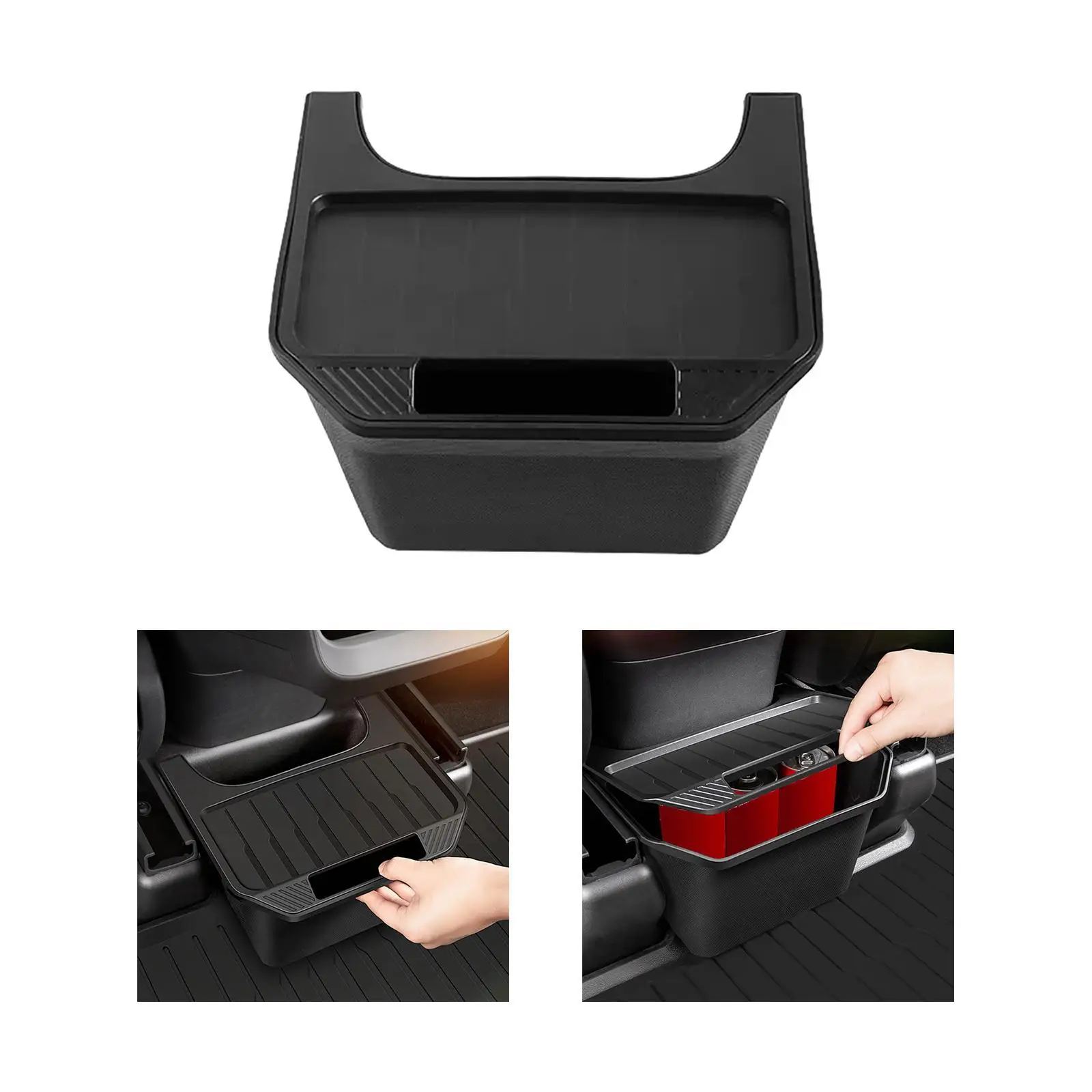 under Seat Storage Box black Hidden Tray for Tesla Model Y Upgrade Black