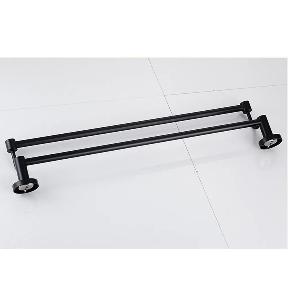 

Двойной держатель для полотенец 50 см, черный, из нержавеющей стали, настенный, для ванной и кухни, без сборки, современный дизайн, для дома и гардеробной