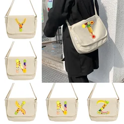 Messenger Bag Retro Trend Multi-function Messenger Bag Student Harajuku College Style Portable One-shoulder Fruit Pattern Bags