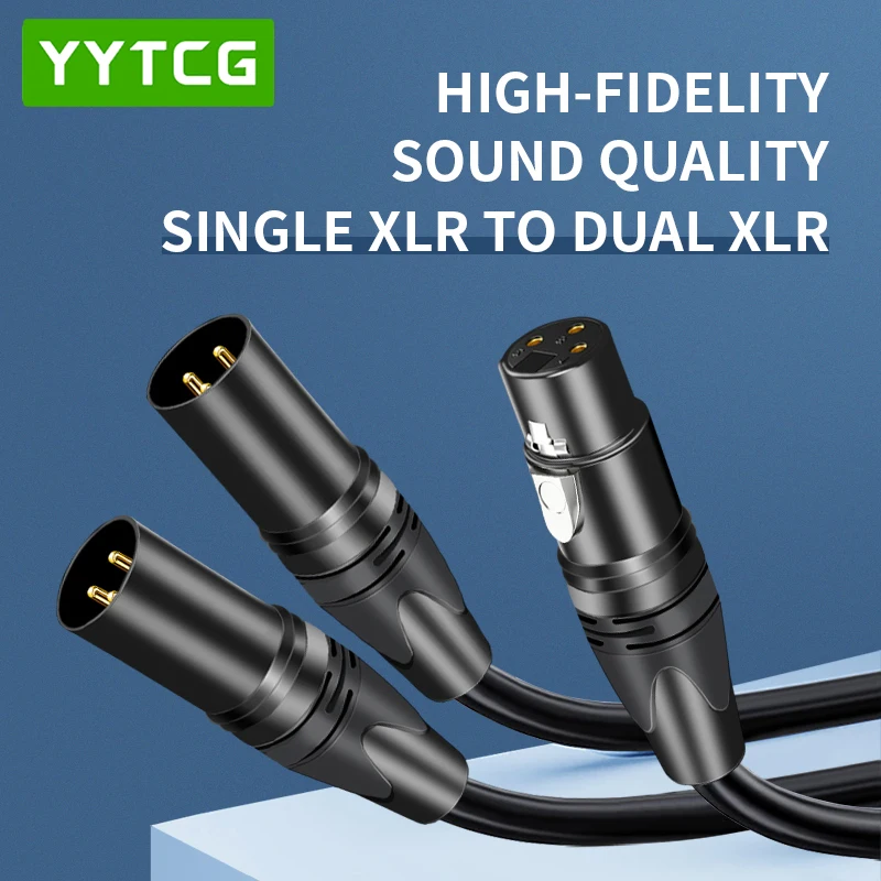 XLR Splitter Cable, 1 XLR Female To 2 XLR Male or XLR F To 2 XLR M Patch Y CableBalanced Microphone Splitter Cord Audio Adaptor