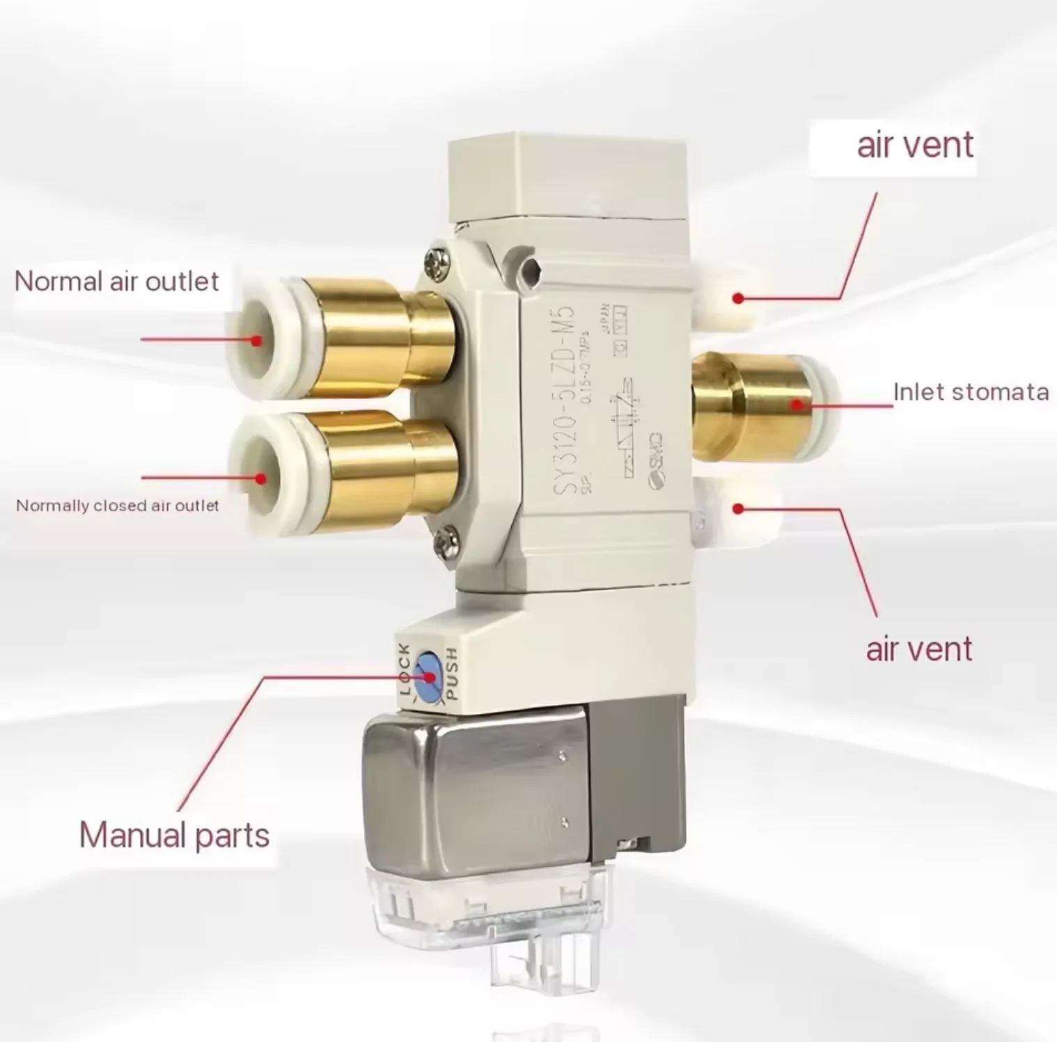 SMC SY series 5-way solenoid valve SY3120-5LZD-M5 SY3120-6LZD-M5