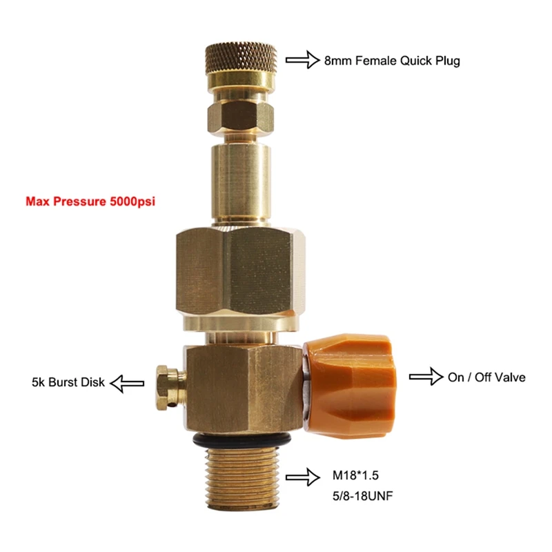 

Soda Refill Bottle Co2 Adapter Connector Kit Quick Adapter For High Pressure Gas Cylinder With 8Mm Female Head