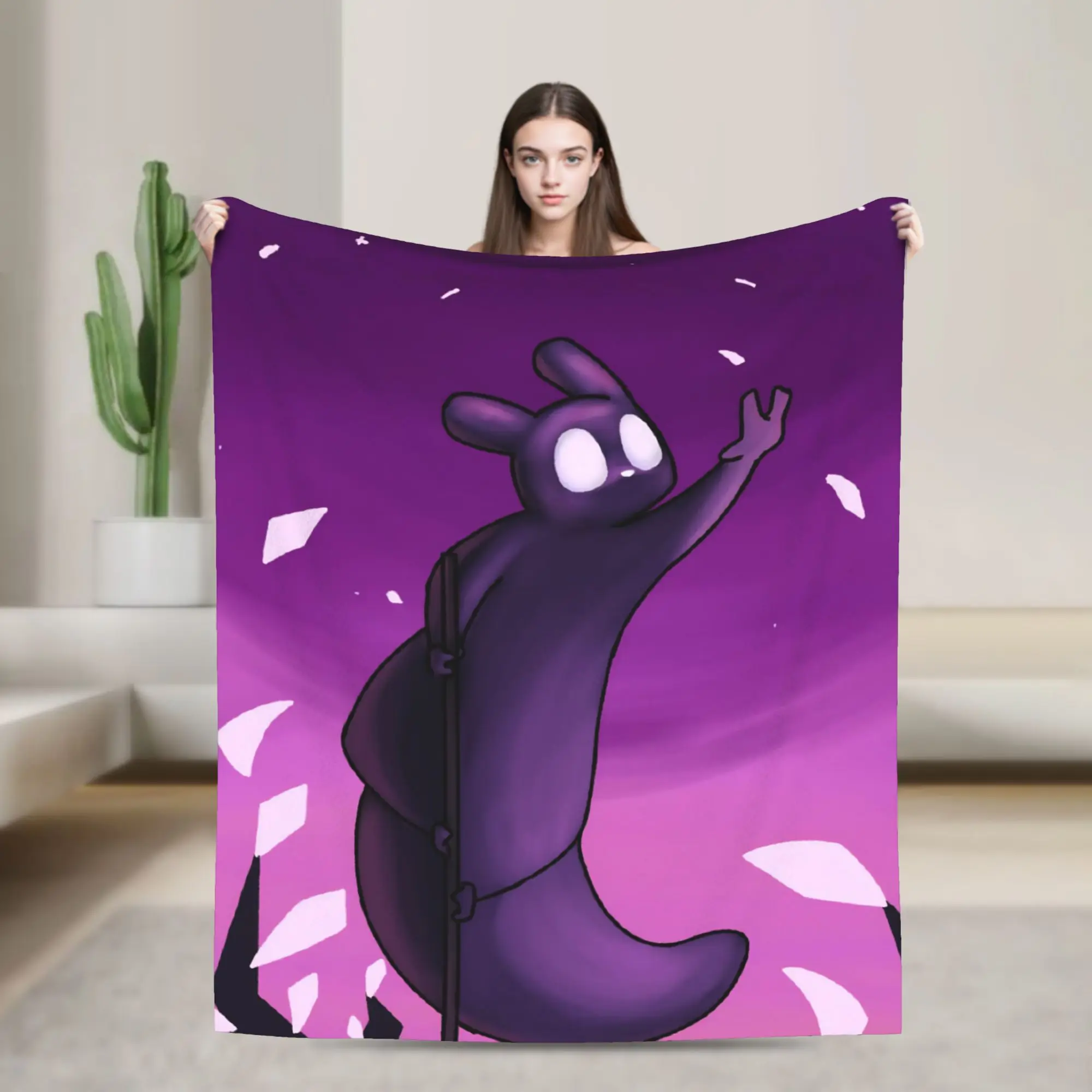 Novelty Design Rain World Spearmaster Slugcat Video Game Gamer Blanket Super Soft Flannel  Cozy Throw Blankets Machine Washable