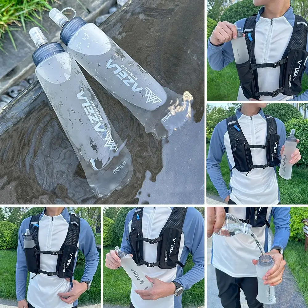 250/500ml Creative Folding Sport Water Bottle Lightweight Portable Water Cup Running Hiking Soft Water Bag Outdoors