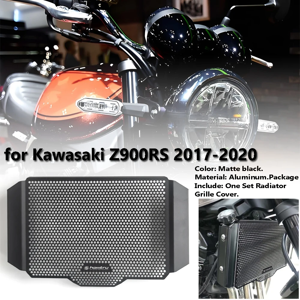 

Motorcycle honeycomb radiator core guard grille cover protective sleeve, suitable for Kawasaki Z900RS 2017-2020 models