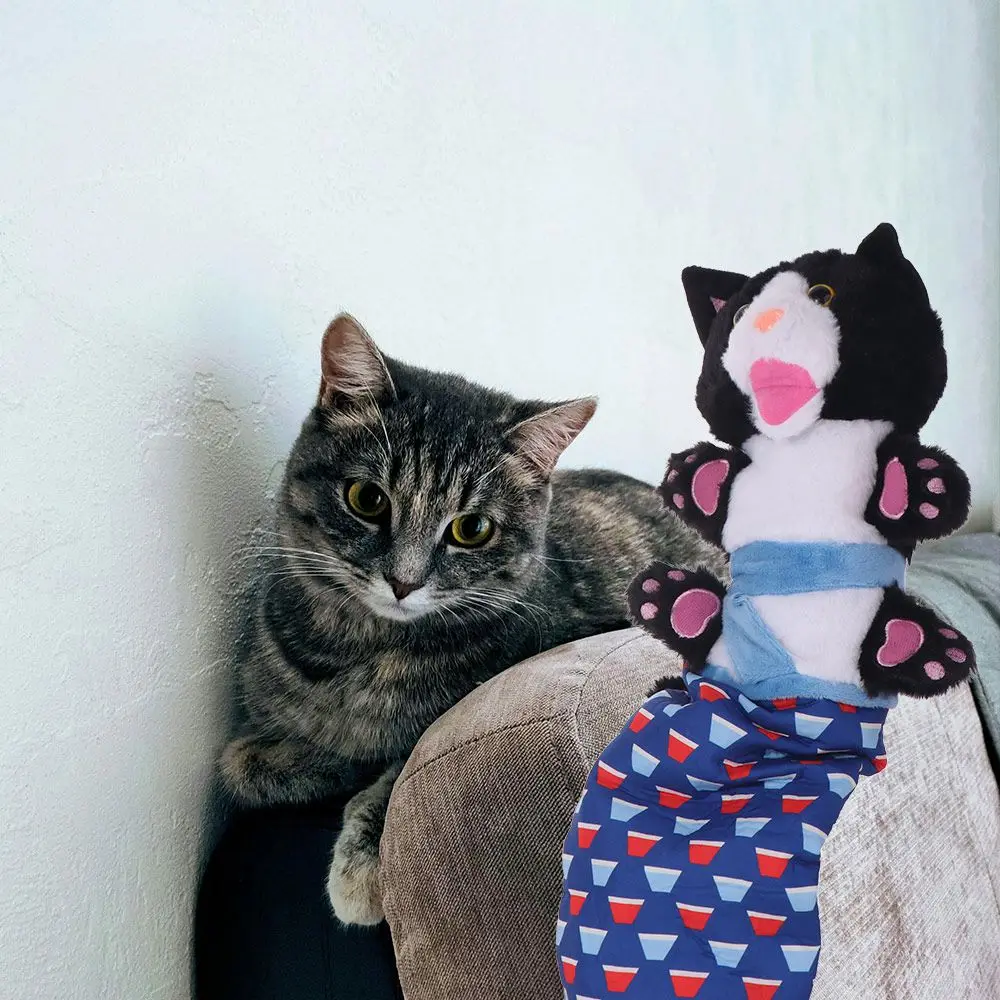 Jouets interactifs pour chats, gant de lutte, rembourrage robuste en forme de chat, marionnette pour chat, gant en peluche doux pour animaux de compagnie, fournitures pour animaux de compagnie