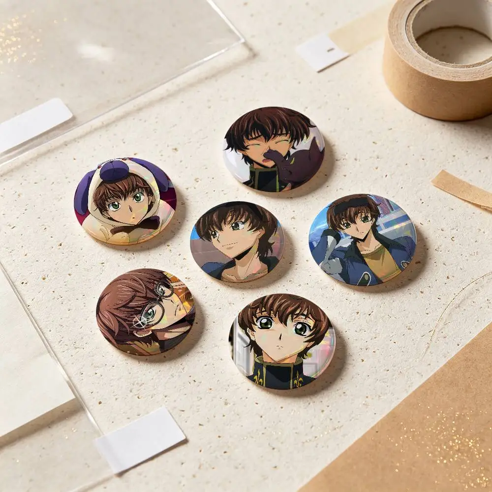 Suzaku Kururugi Anime Figure Badges 25 32 44 58 75 Mm Round Cosplay Pin Bag Decor Fans Collect Friends Gifts Brooch Souvenir