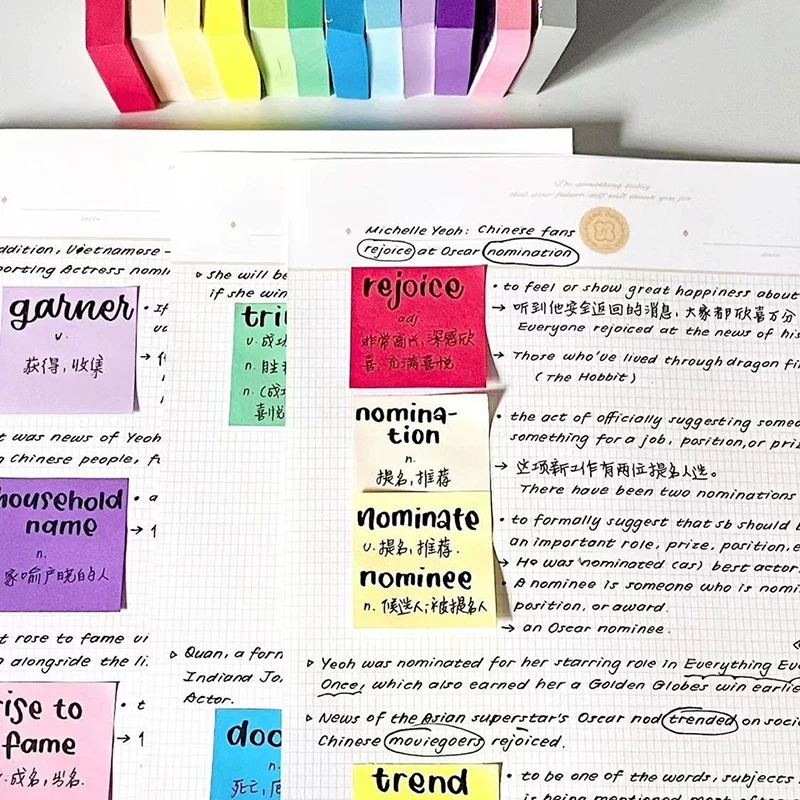 11pcs/Set Fluorescent Color Sticky Notes Posted It Note Pads Planner Stickers Notepad Memo Pad For School Office Supplies